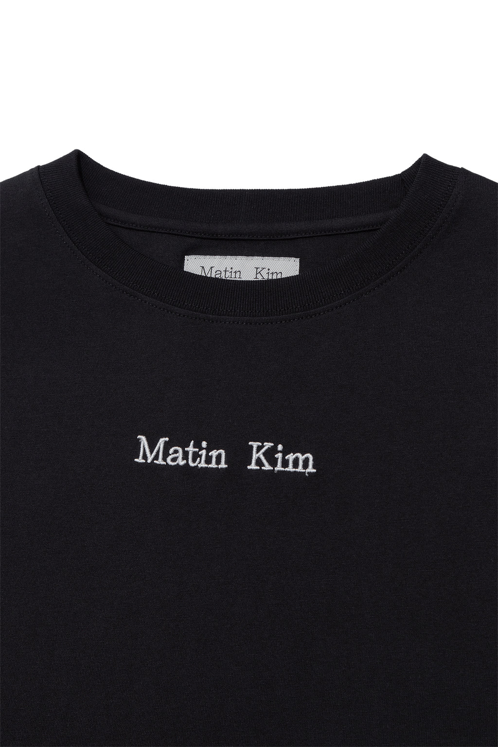 [matinkim] EMBROIDERY SMALL LOGO OVERSIZE TOP IN BLACK