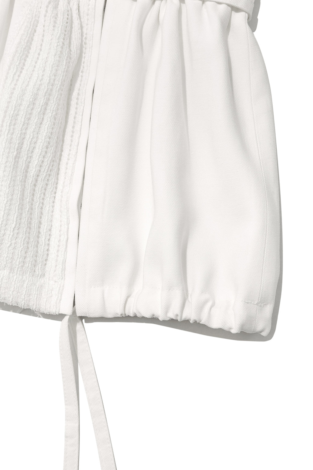 [matinkim] ROUGH PATCHWORK LAYERED SKIRT IN WHITE
