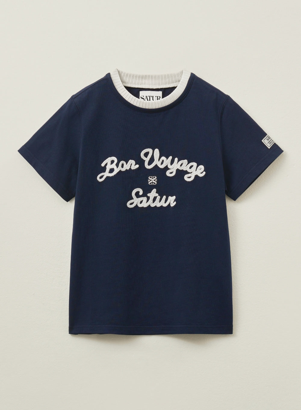 [satur] (W) Satur Logo Voyage T-Shirt - Art Cream