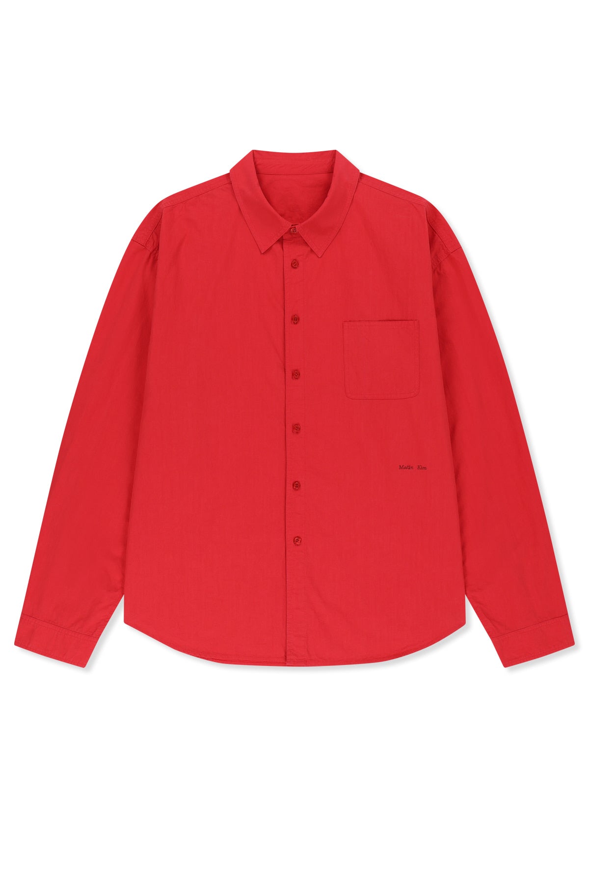 Matinkim Washed Cotton Pocket Shirt For Men IN Red