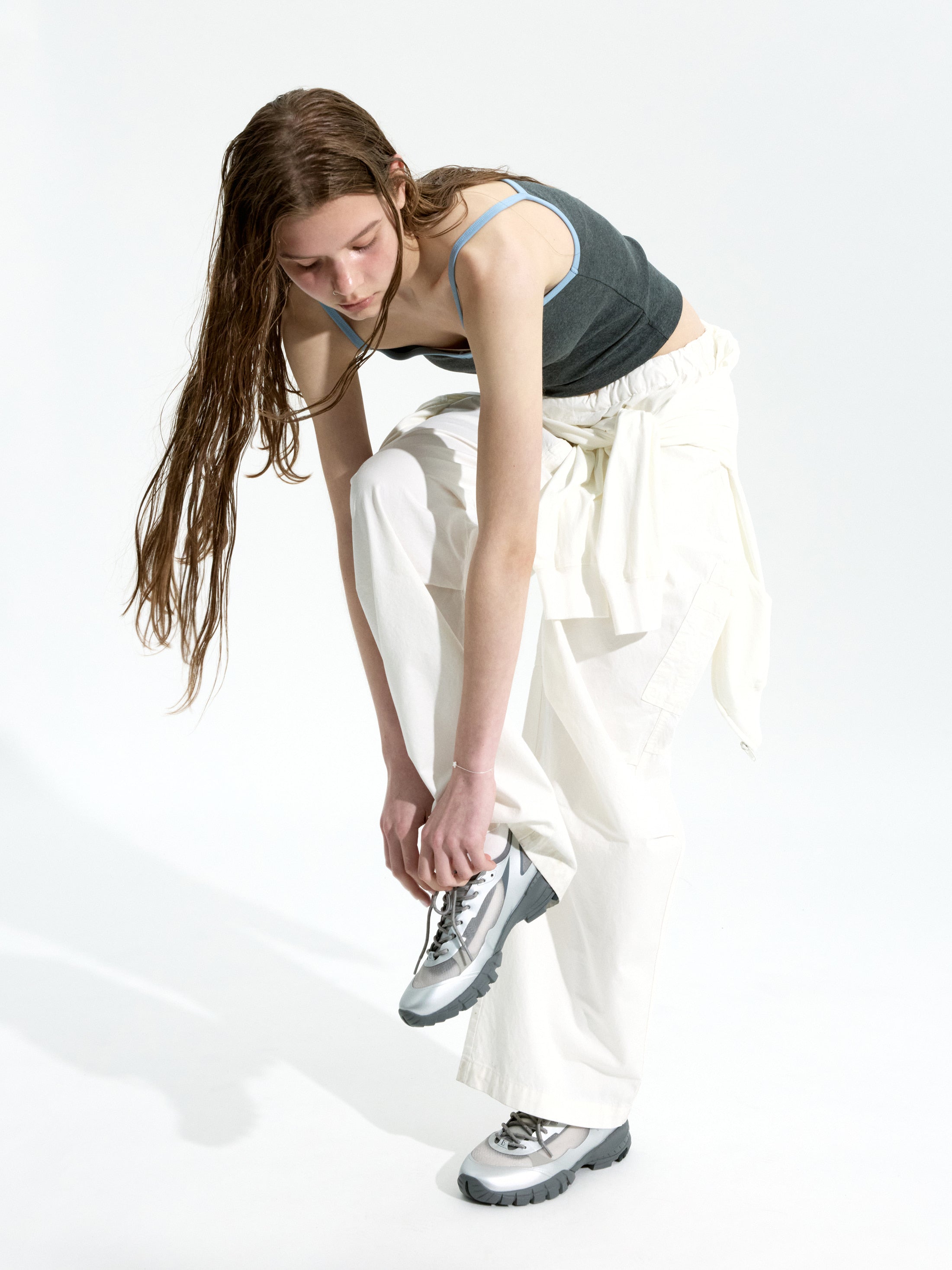 [Low Classic] Organic Silket Camisole_Charcoal