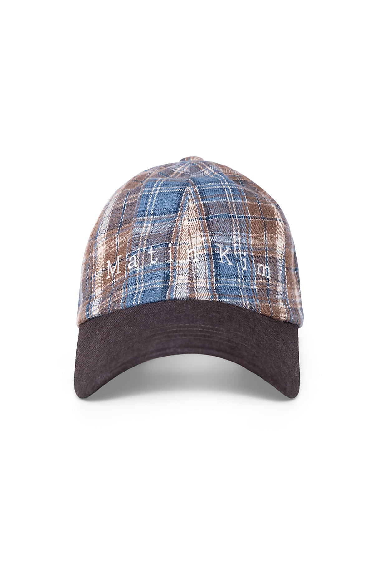 Matinkim Matin Contrast Brim Check Ball Cap IN Brown