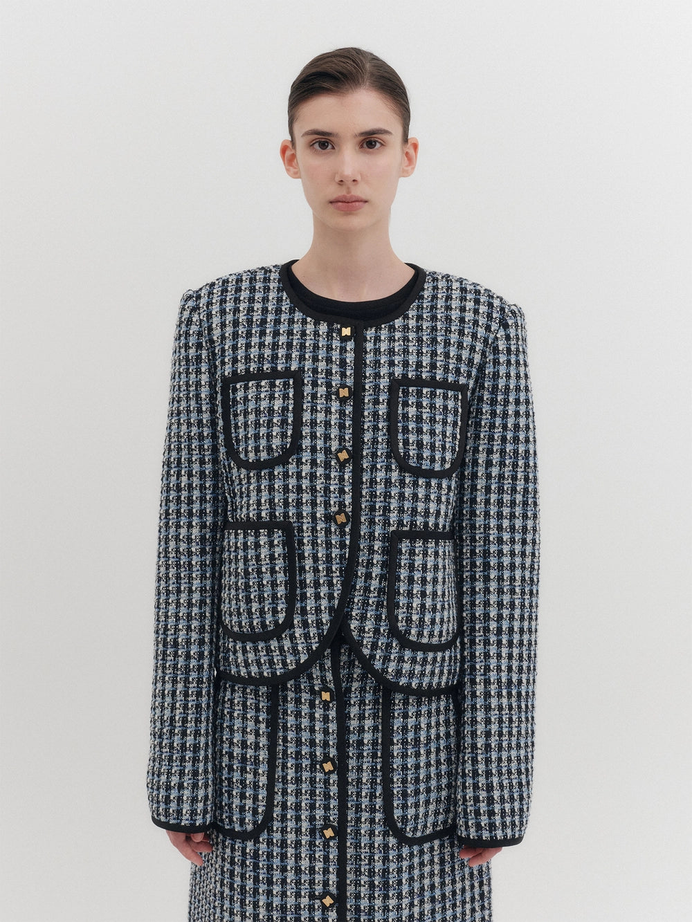 EENK Panel Short Jacket - Blue Multi