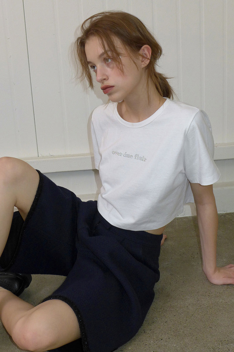 Overdueflair Attitude Over Tweed Bermuda Pants Navy
