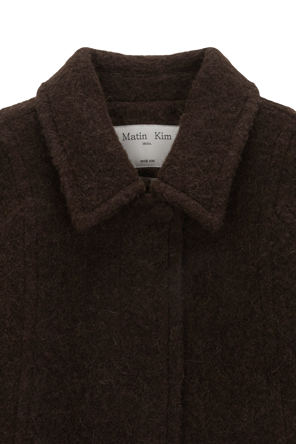 Matinkim Raglan Boucle Half Coat IN Dark Brown