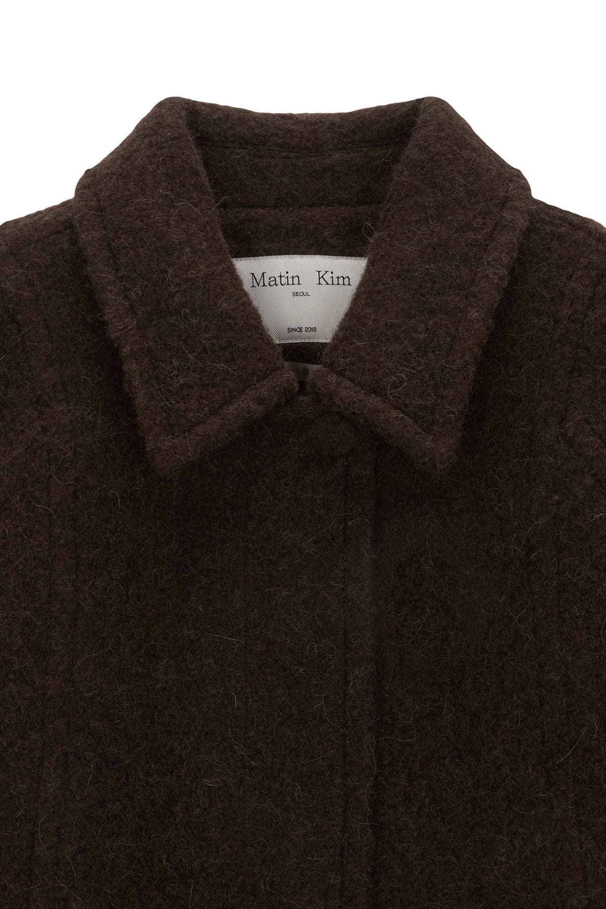 Matinkim Raglan Boucle Half Coat IN Dark Brown