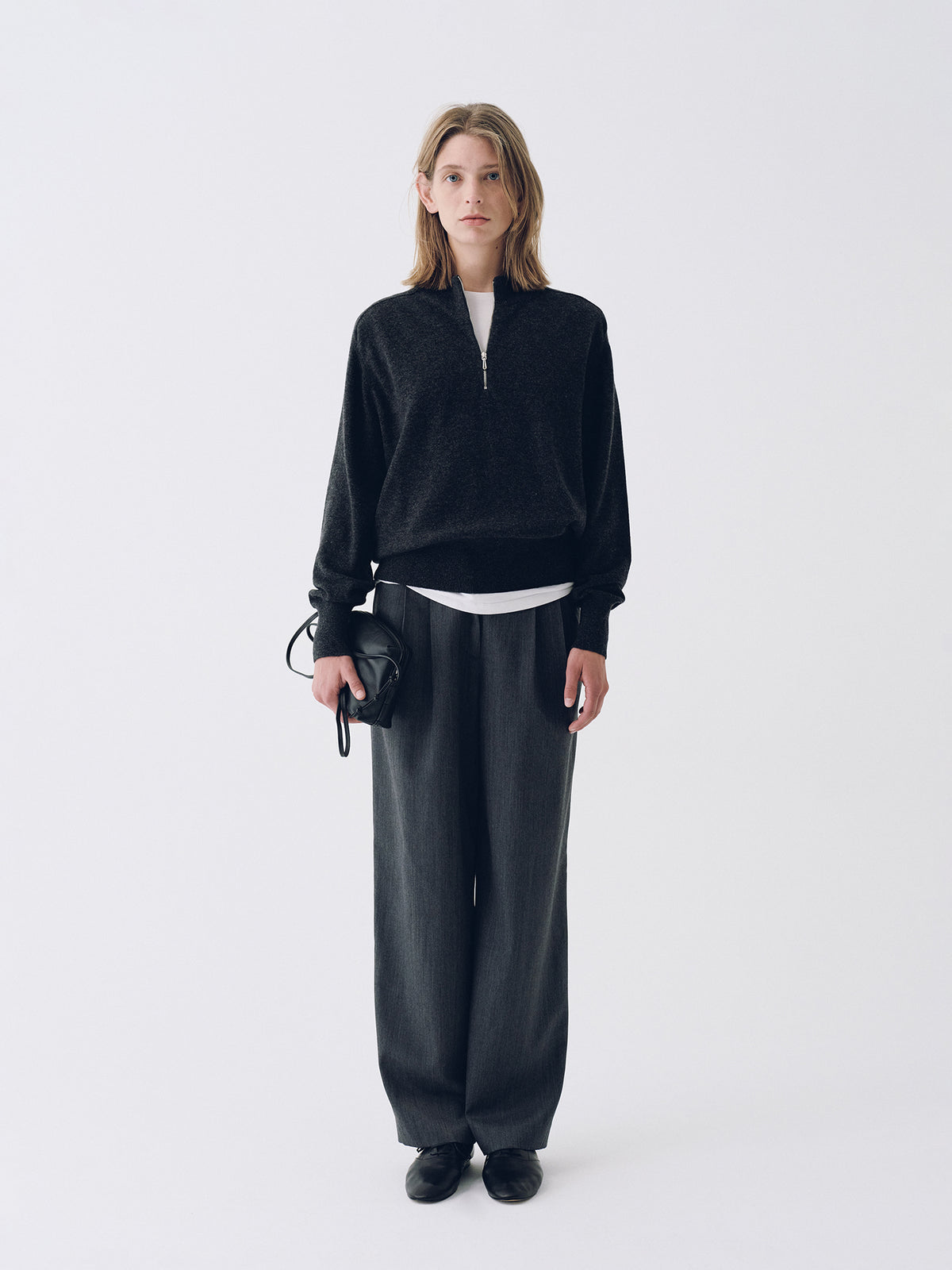 Nothing Written Frame Wool Pants (Charcoal)