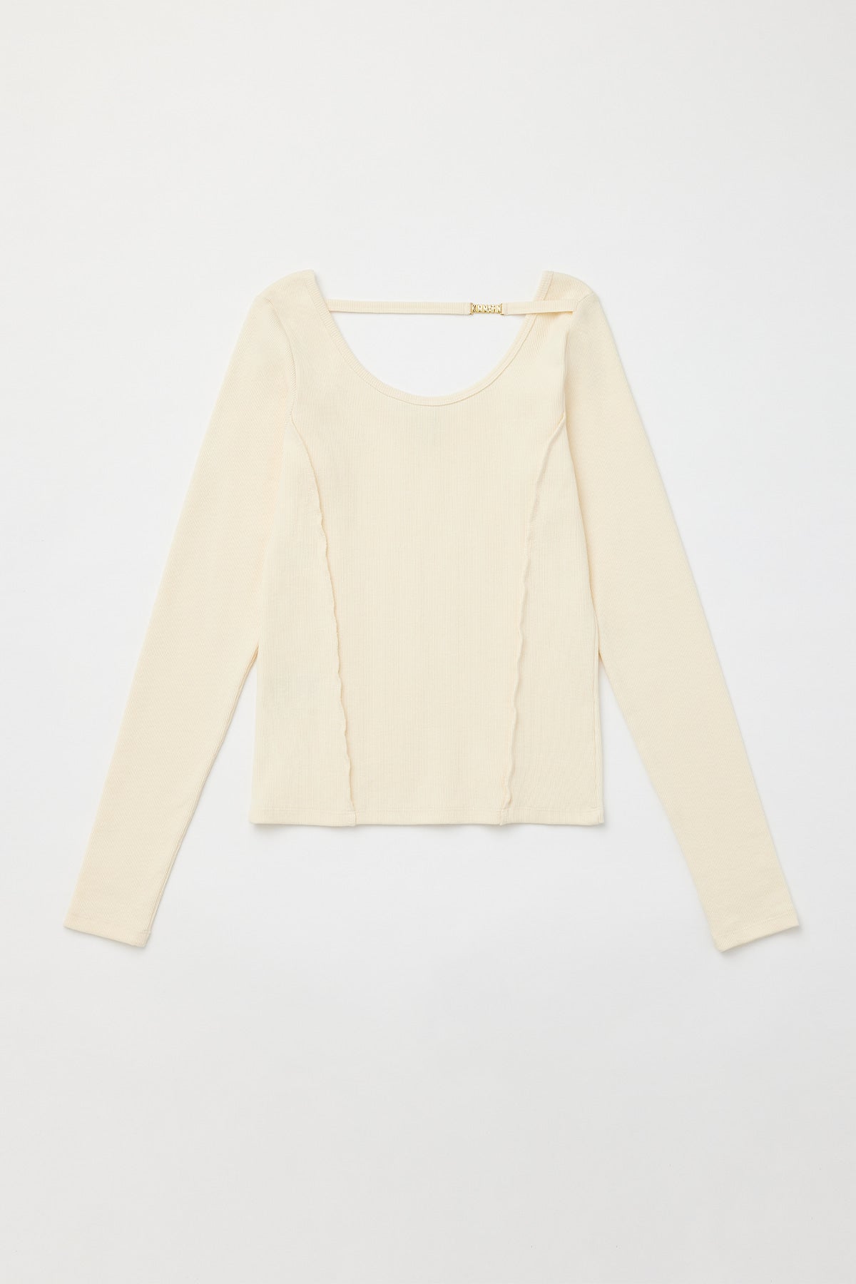 Matinkim Logo Charm Point Slim Top IN Cream