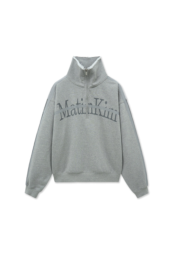 Matinkim Cut Out Half Zip Sweatshirt For Women IN Grey