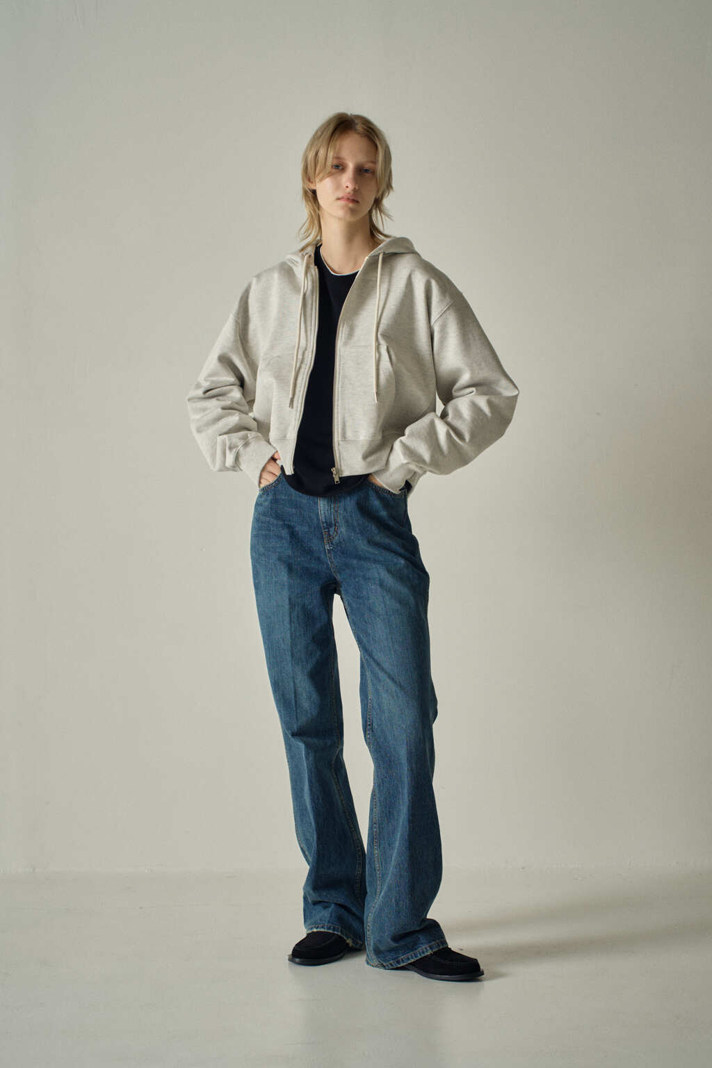 Facade Pattern Bootcut Denim vintage washing