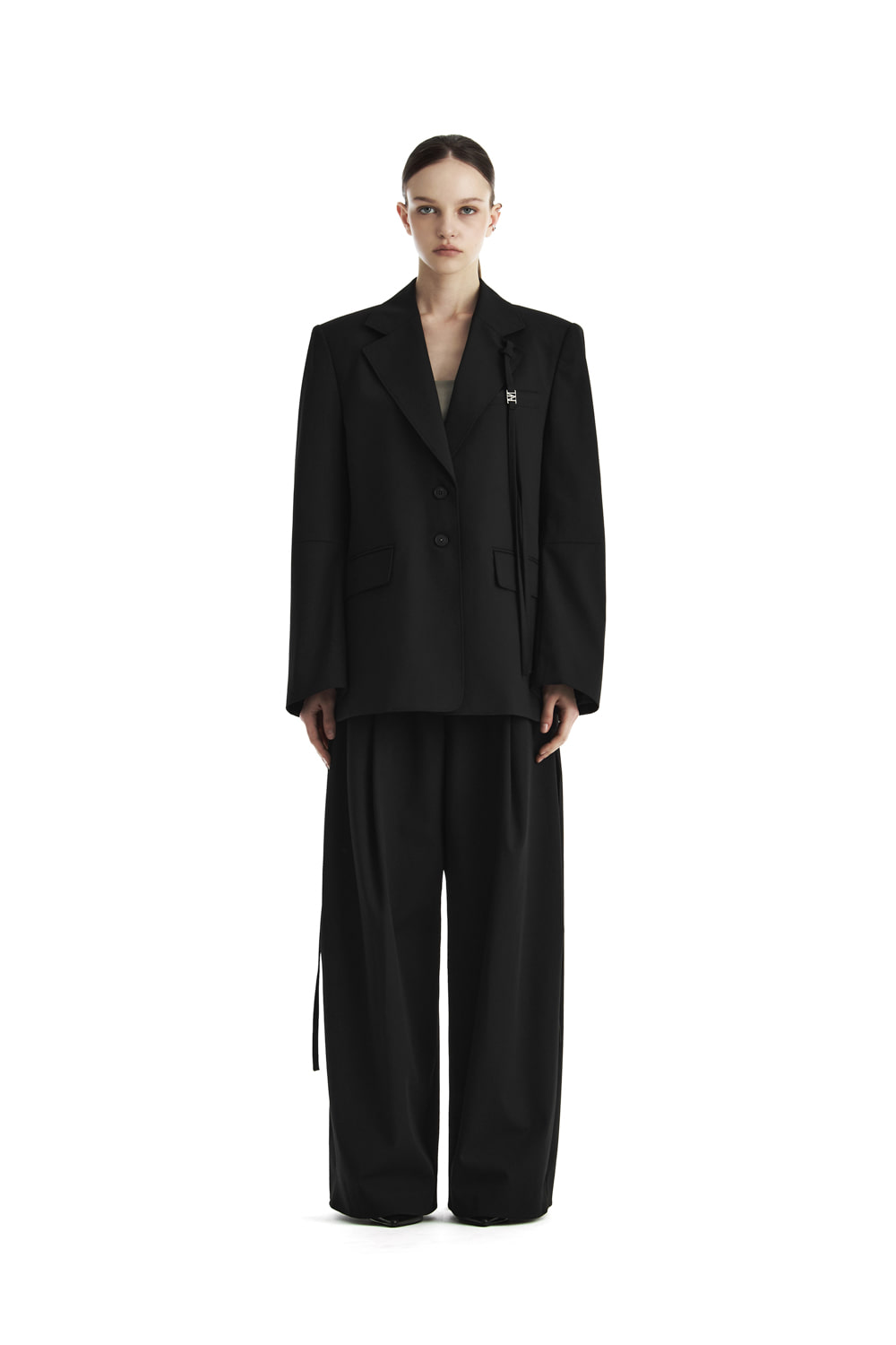 Treemingbird Strap Regular-Fit Set-Up Jacket Black