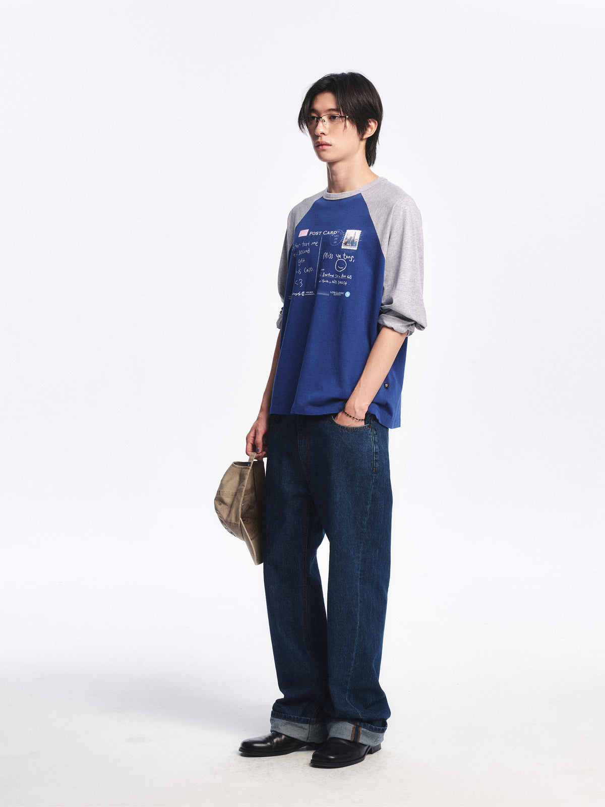 Low Classic Postcard Raglan Tee Blue