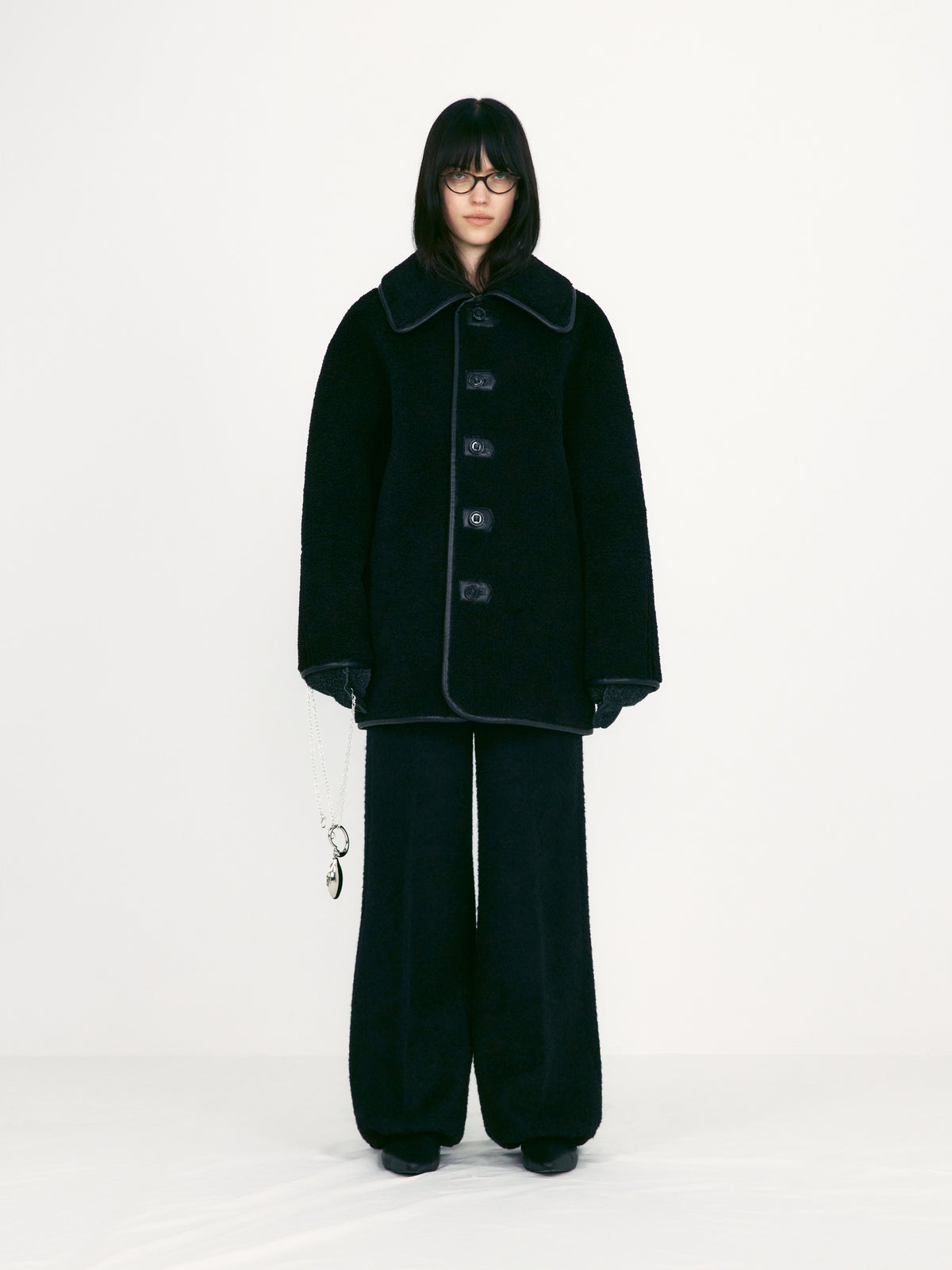 Low Classic Reversible Shearling Jacket Black