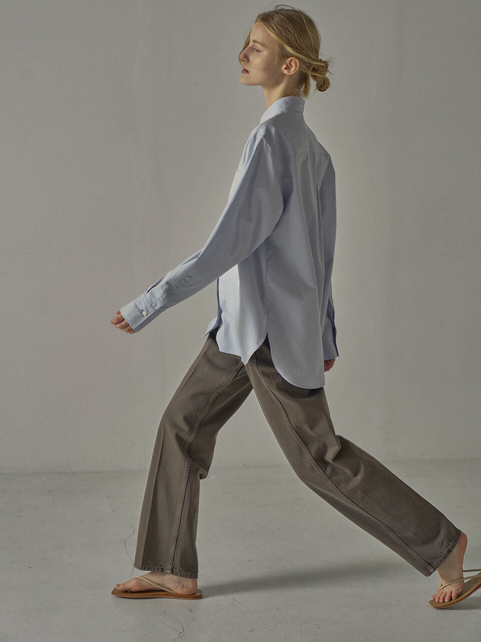Facade Pattern Oversized Poplin Shirt sky