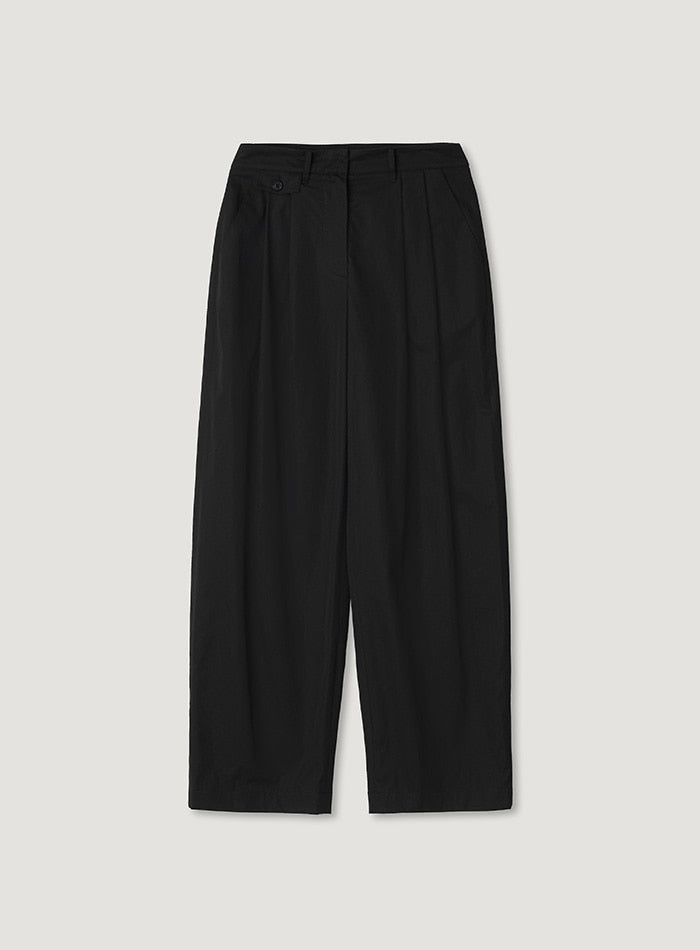 Mango Maniplease Bone Cotton Pants Black