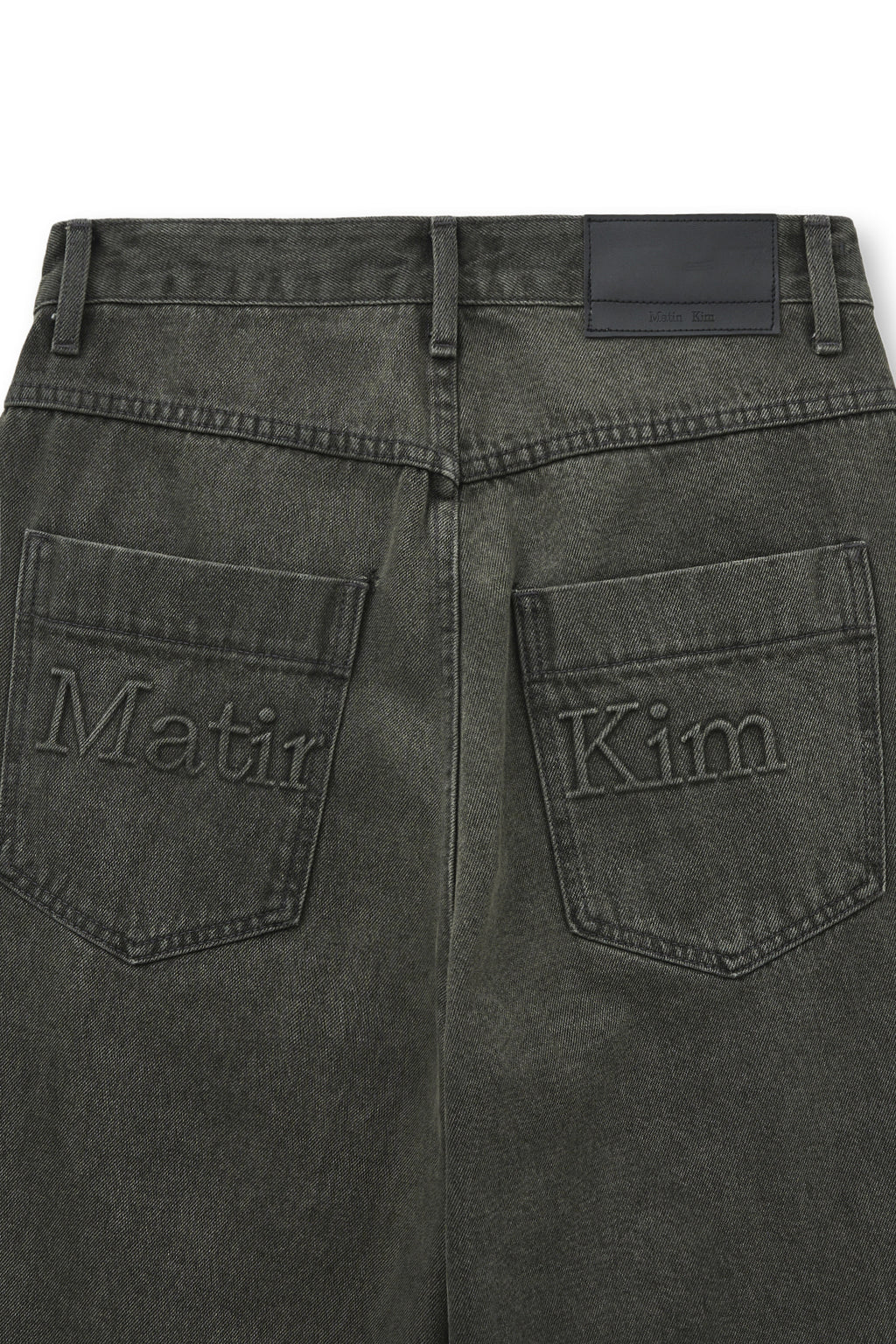 Matinkim Back Logo Wide Denim Pants IN Charcoal