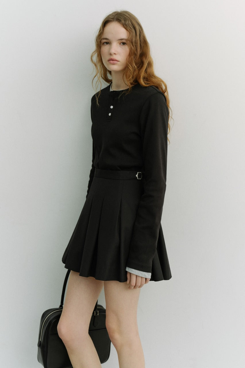 Dunst Pleats Mini Skirt Black