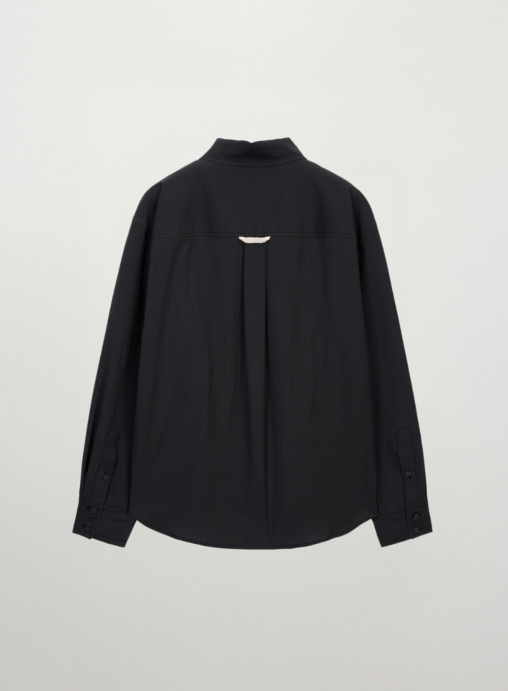 [SATUR] Seersucker Pocket Shirt - Black