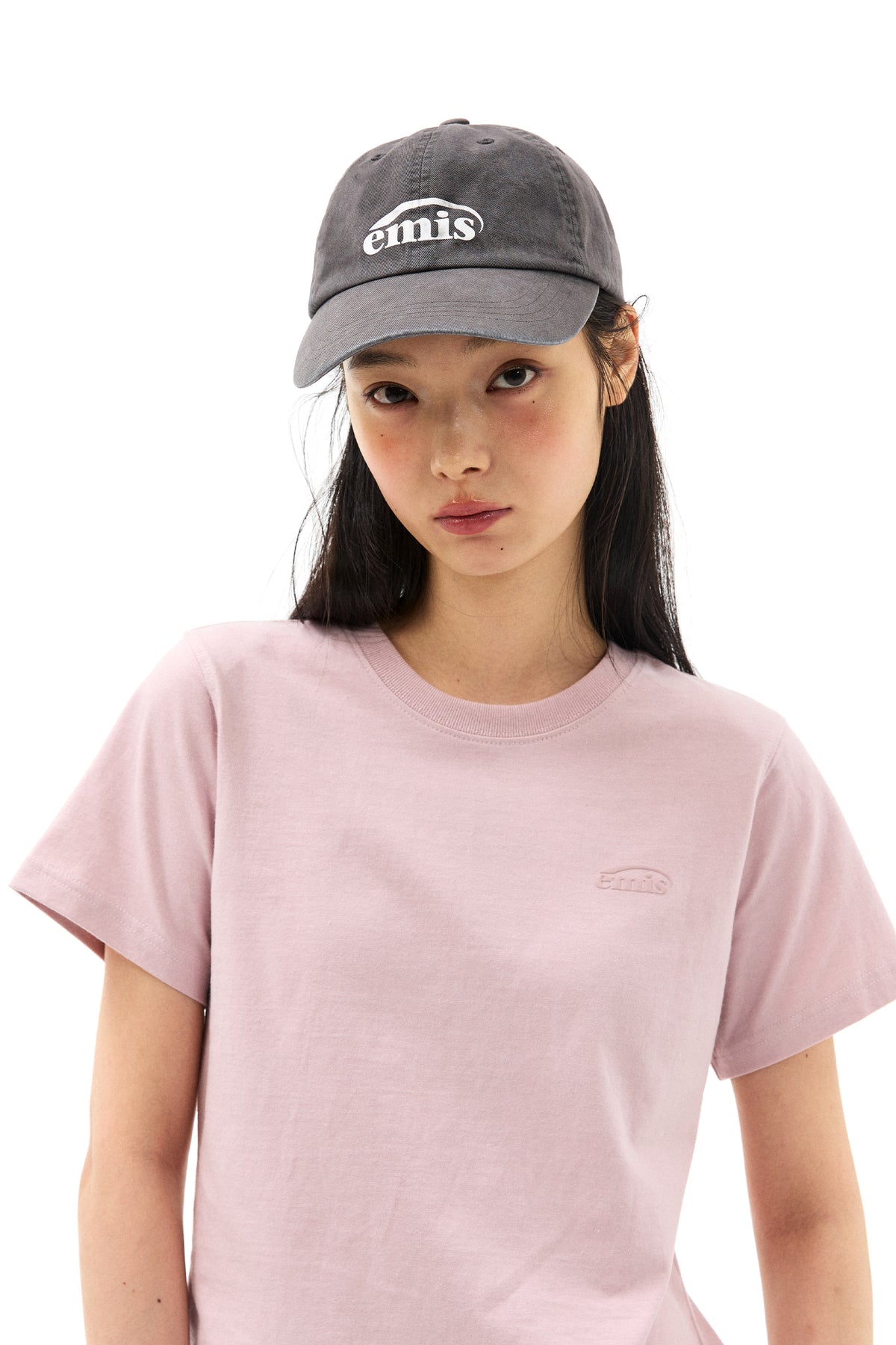 Emis Mono Logo Print T-Shirt-Pink
