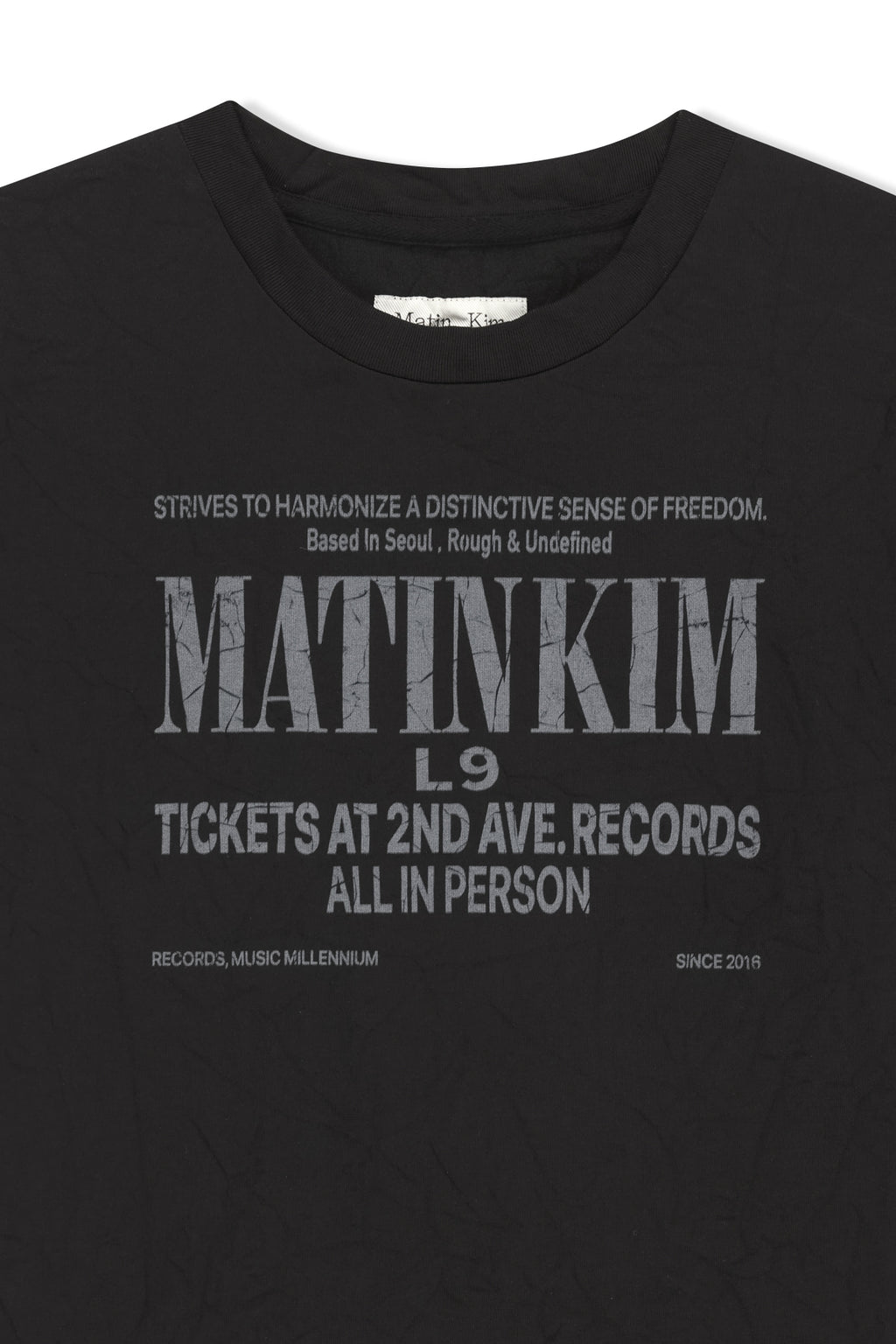Matinkim Lettering Graffiti Crease Top IN Black