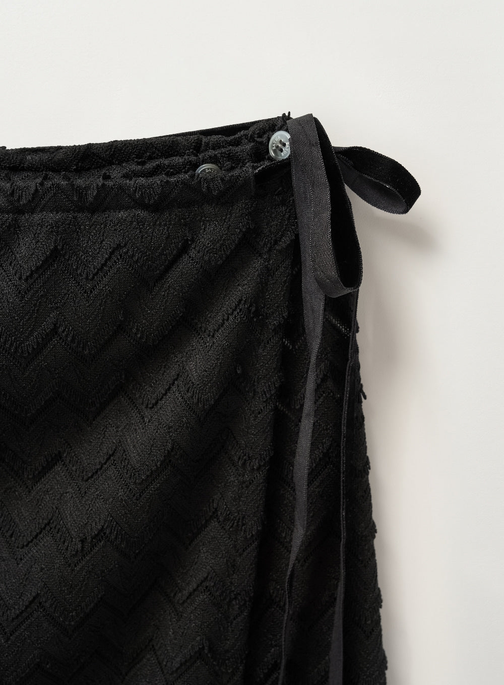 [satur] (W) Crochet Layered Skirt - Black