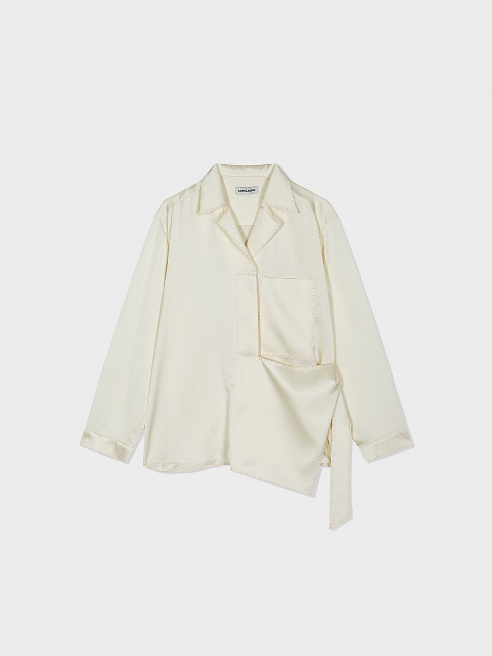 Low Classic Satin Stitch Strap Shirt Cream