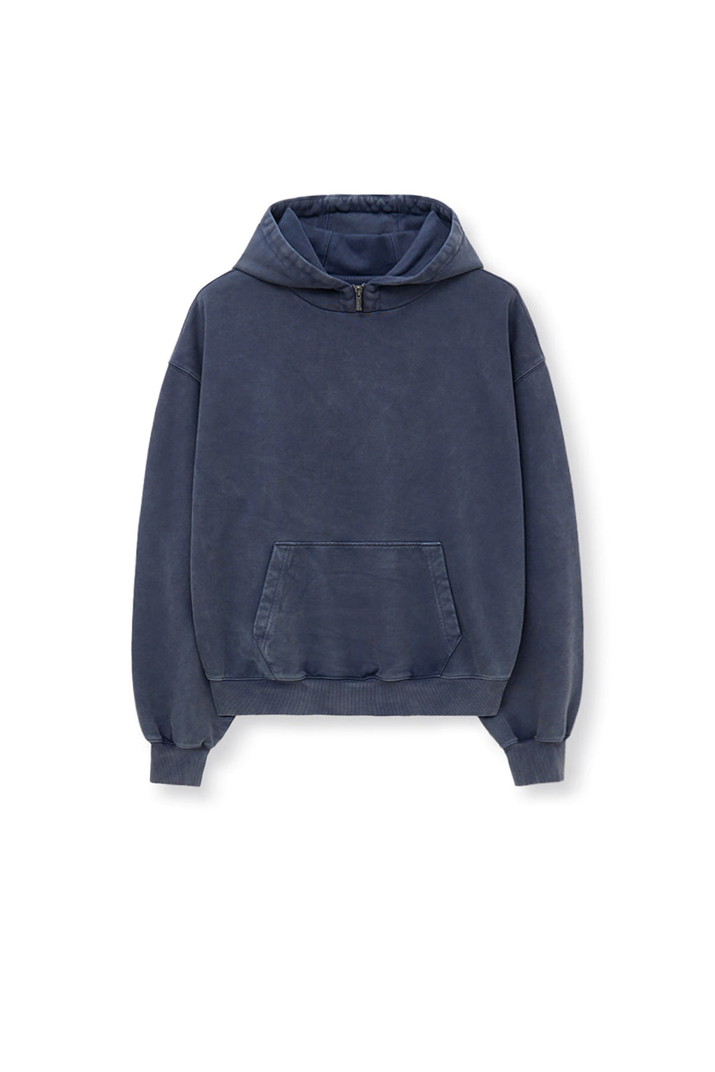 Matinkim Zipper Point Washed Hoody For Men IN Navy