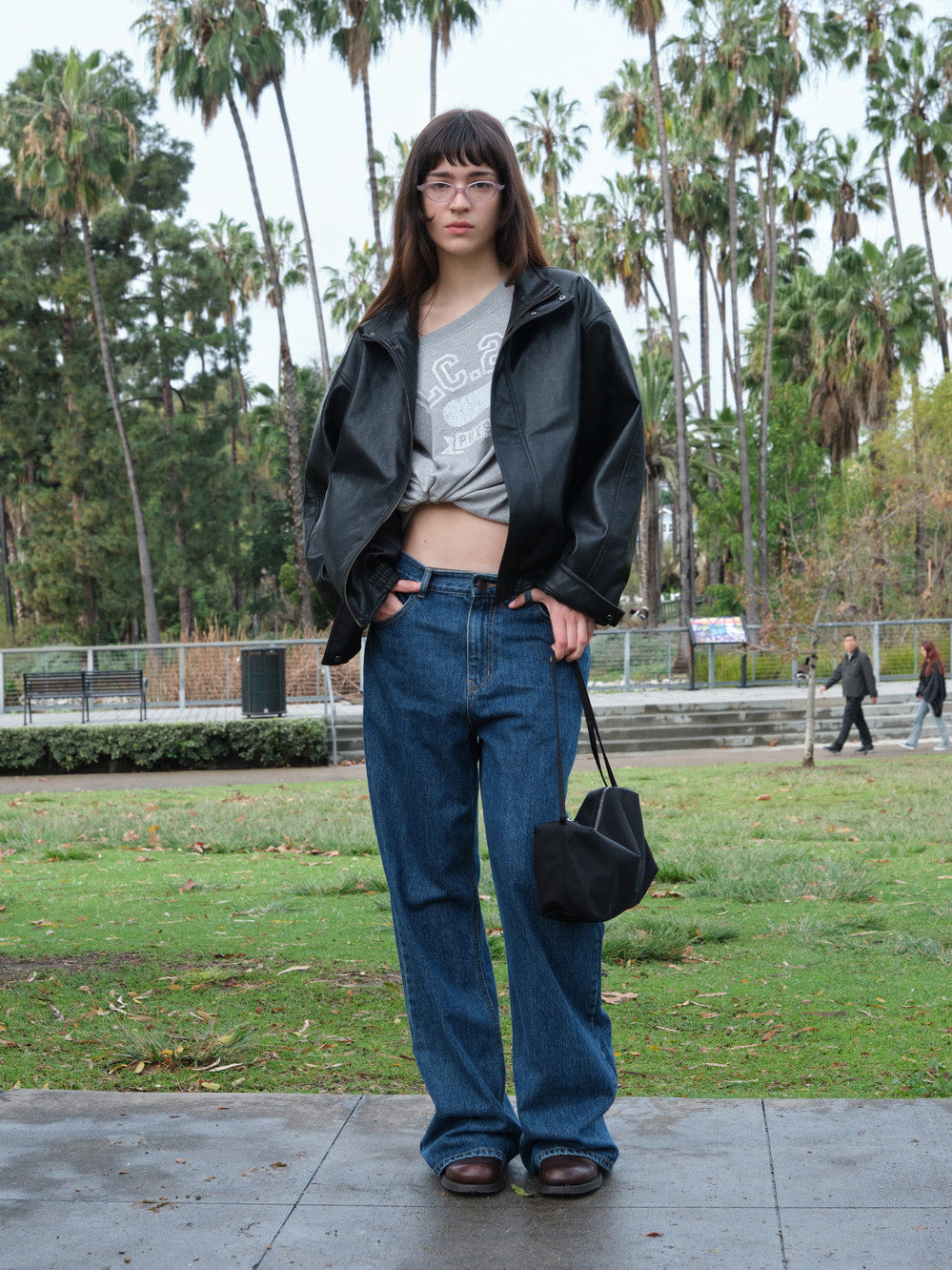 Low Classic Artificial Leather Jumper Black