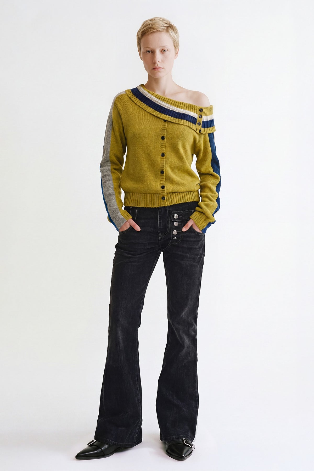 Andersson Bell Asymmetric Layered Bootcut Pants