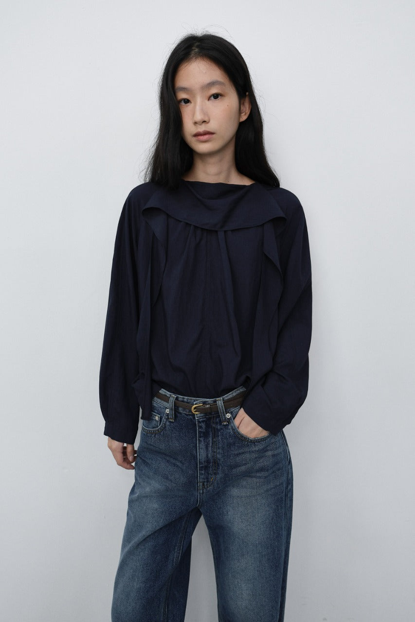 Dunst Tie Blouse Navy
