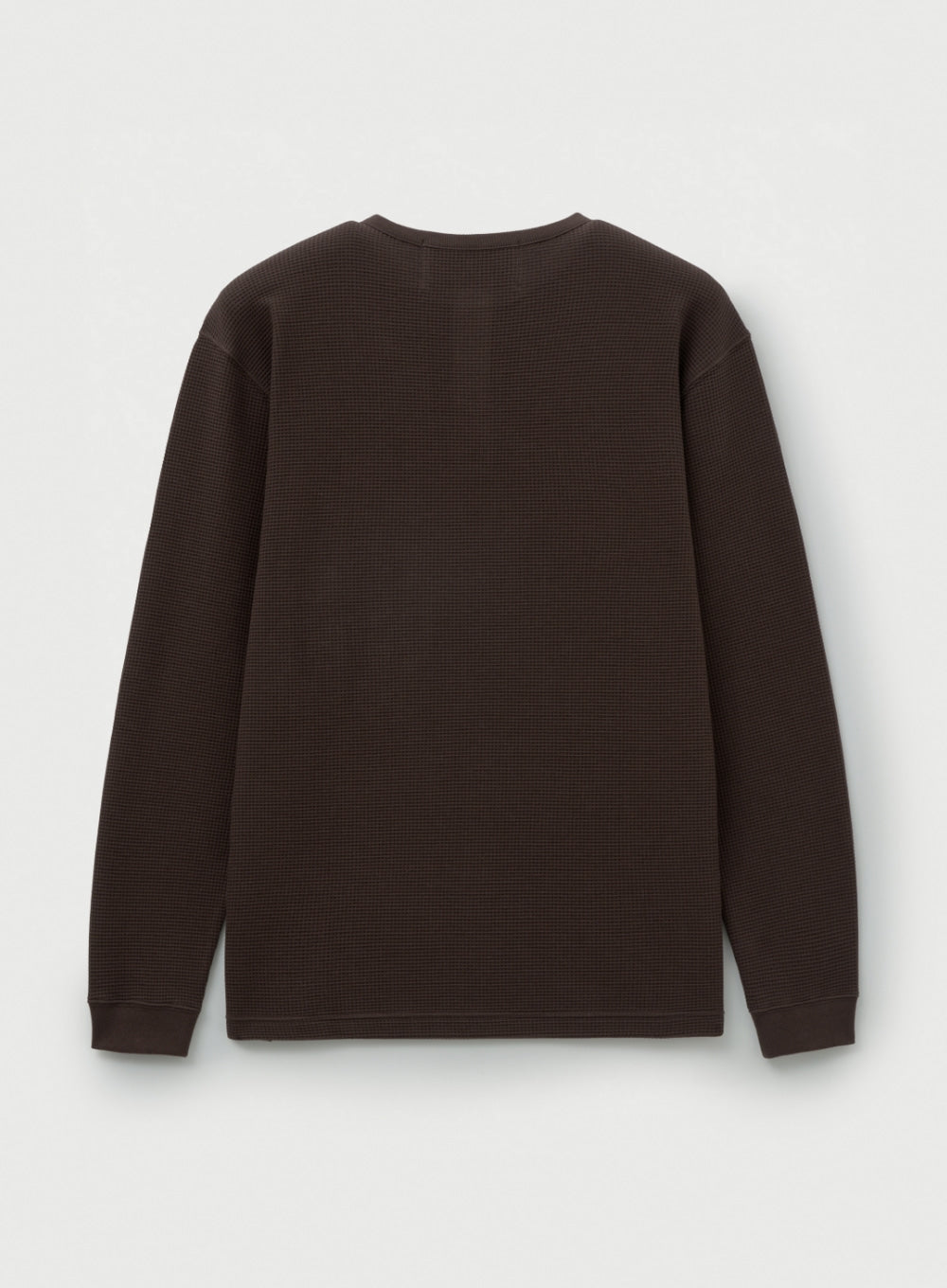 [satur] Waffle Henry Neck T-shirt - Brown