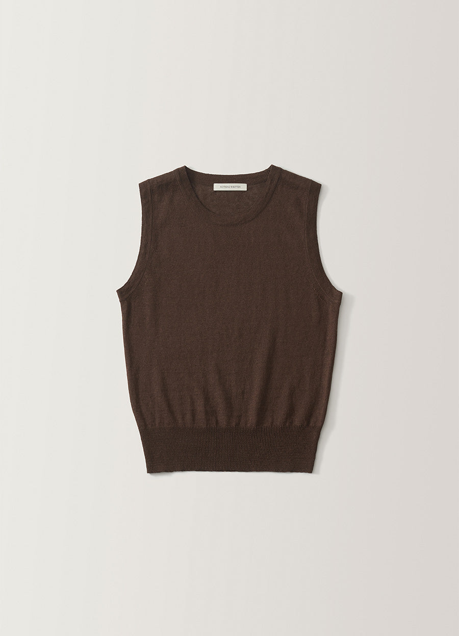 Nothing Written Rola linen sleeveless (Brown)