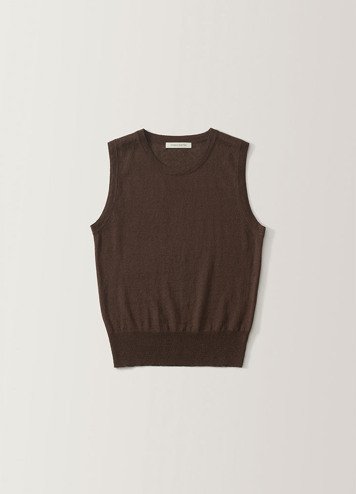 Nothing Written Rola linen sleeveless (Brown)