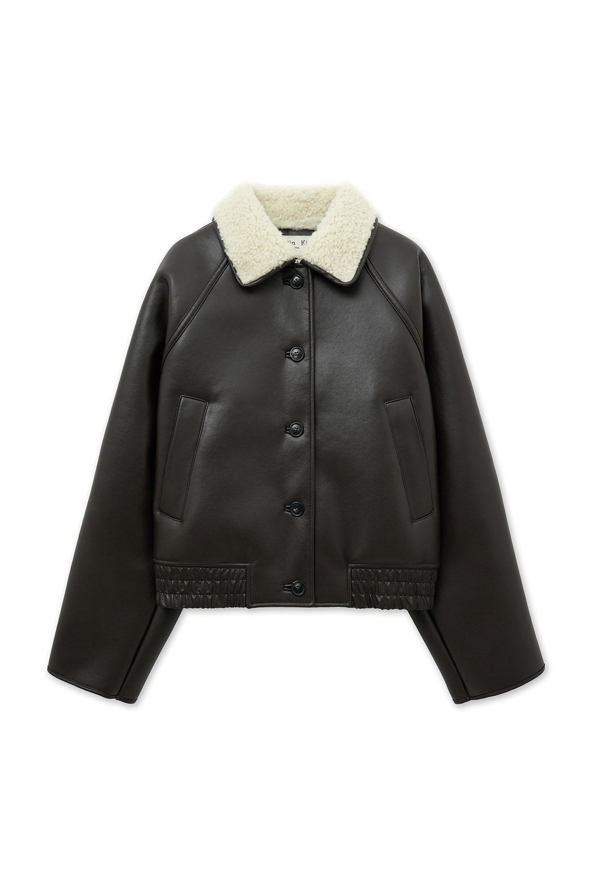 [matinkim] FUR COLLAR MUSTANG JUMPER IN DARK BROWN