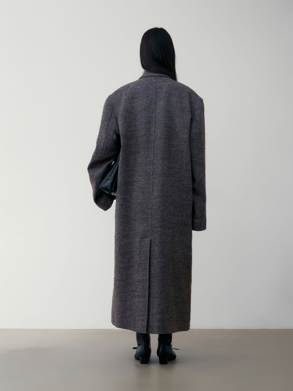 Low Classic Melange Wool Oversized Coat Grey