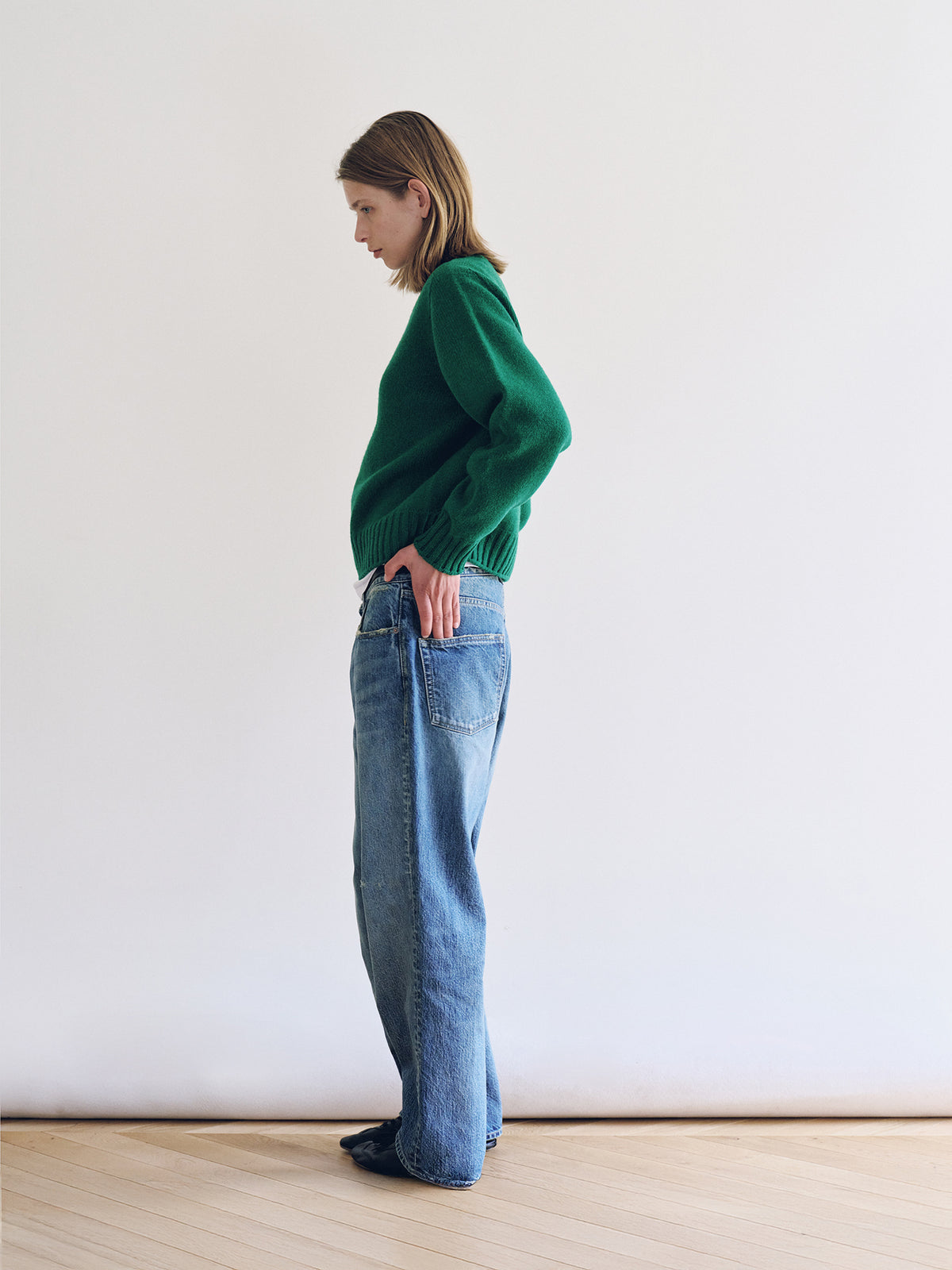 Nothing Written Bunny Wool Pullover Knit (Leafy Green)