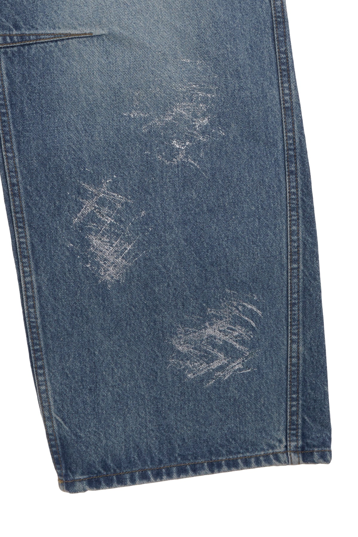 [matinkim] FOIL DETAIL DENIM BAGGY PANTS IN BLUE