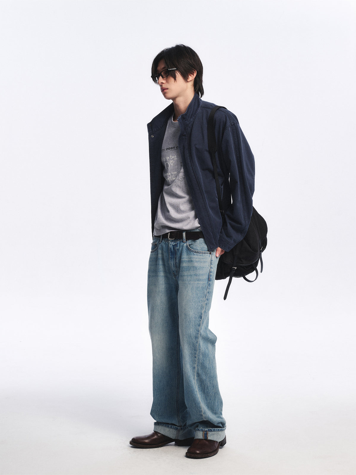 Low Classic Washed Cotton Jumper Navy Blue - Low Classic
