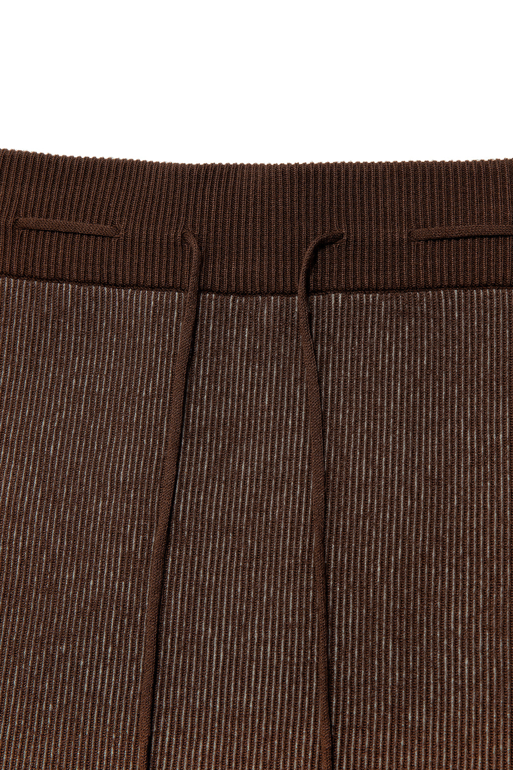 [matinkim] TWO TONE BANDING KNIT MINI SKIRT IN BROWN