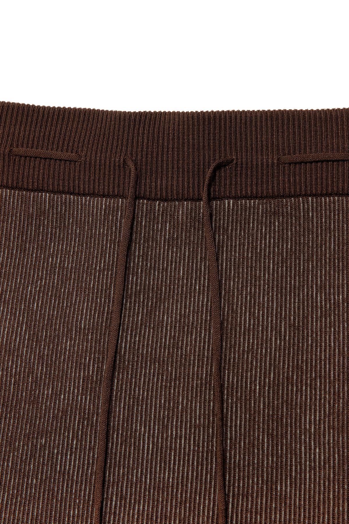 [matinkim] TWO TONE BANDING KNIT MINI SKIRT IN BROWN