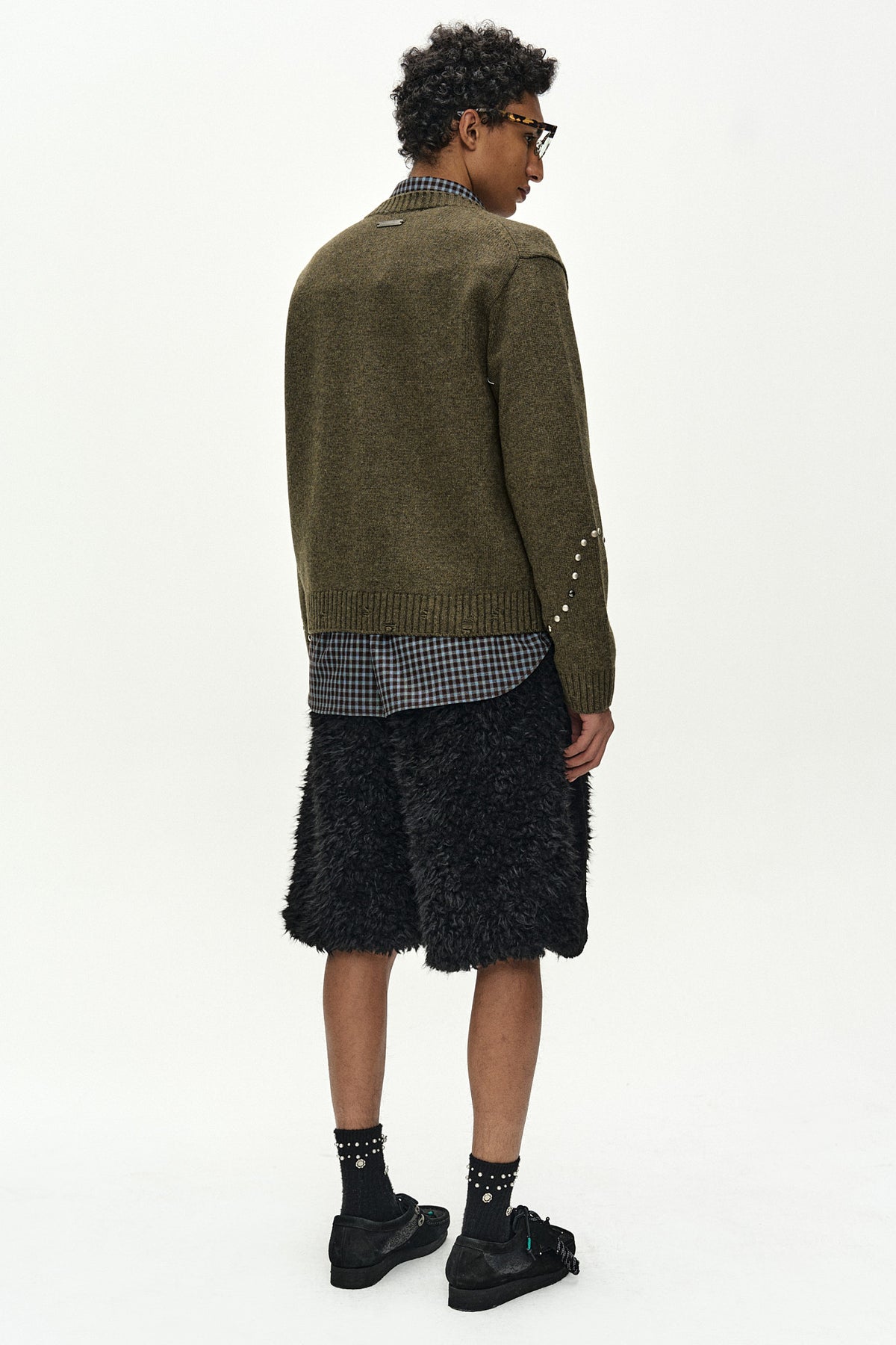 Andersson Bell Kenley Faux Fur Patchwork Shorts