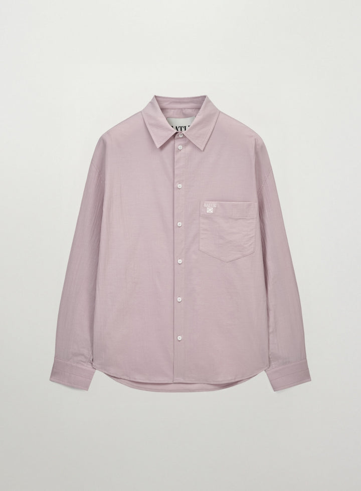 Satur Seersucker Pocket Shirt - Pink