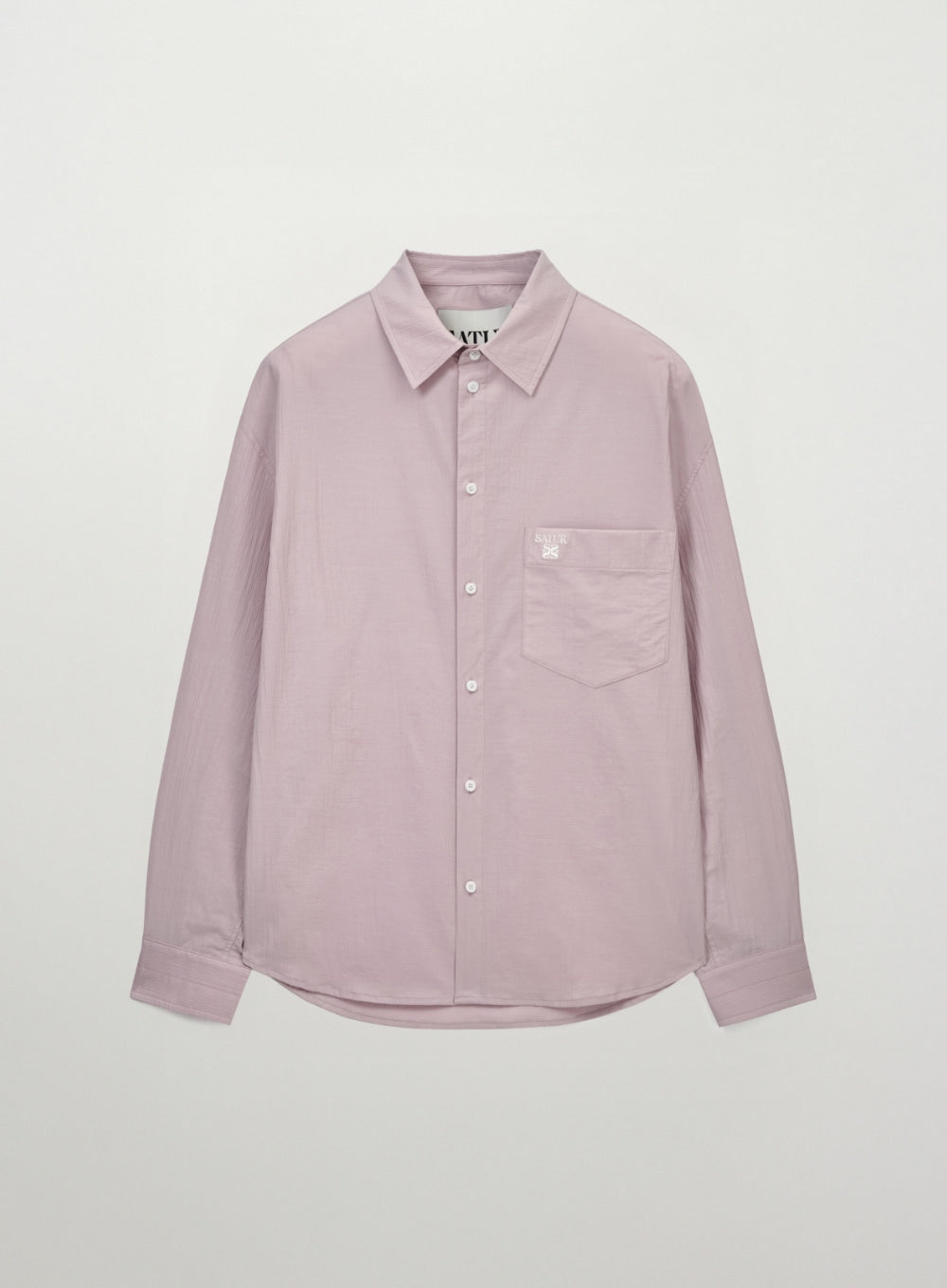 [SATUR] Seersucker Pocket Shirt - Pink