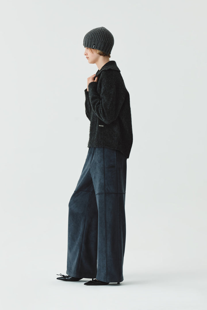 Matinkim Velour Pintuck Banding Pants IN Grey