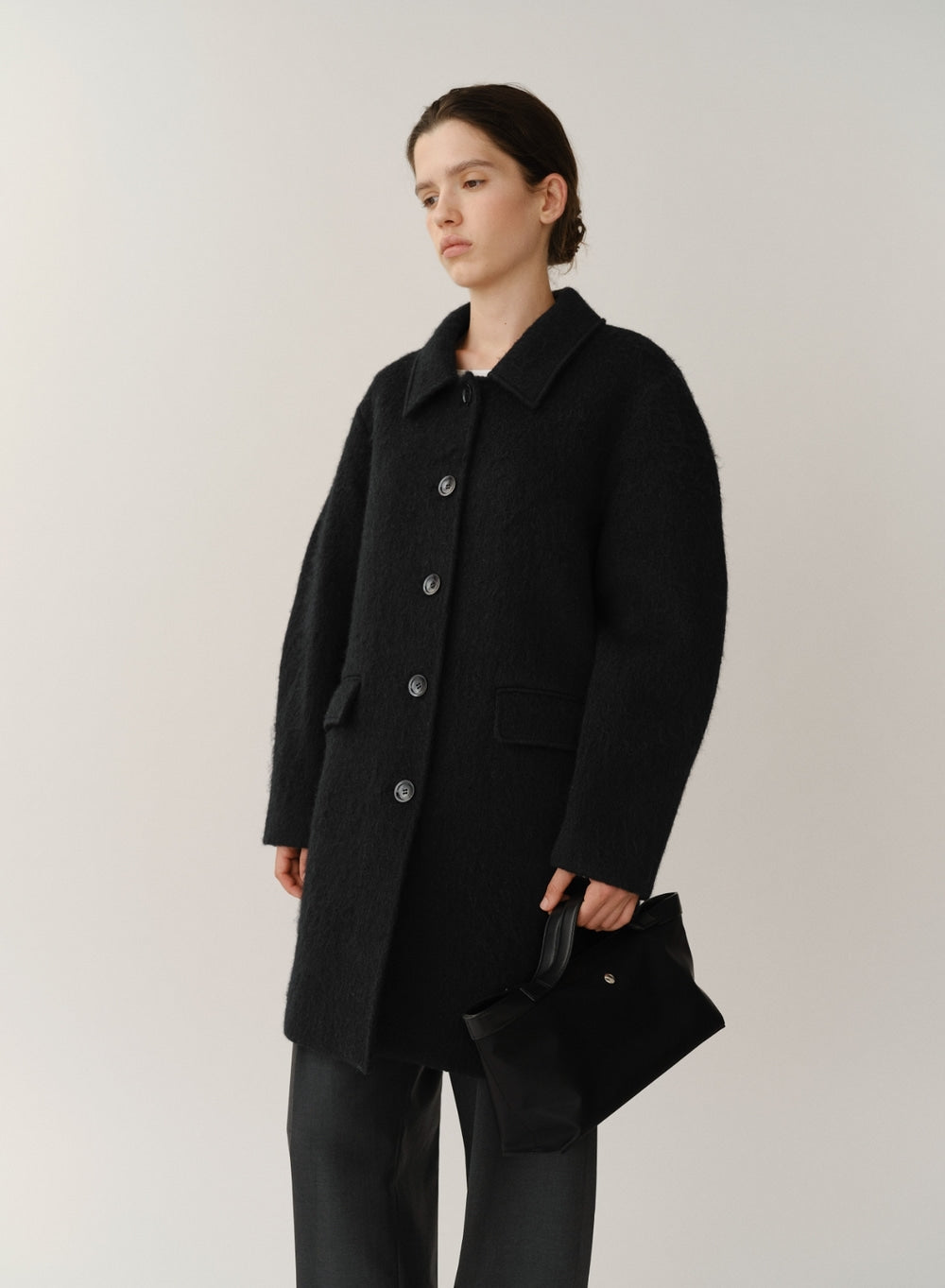 Kindersalmon Tolman Alpaca Coat Dark Navy