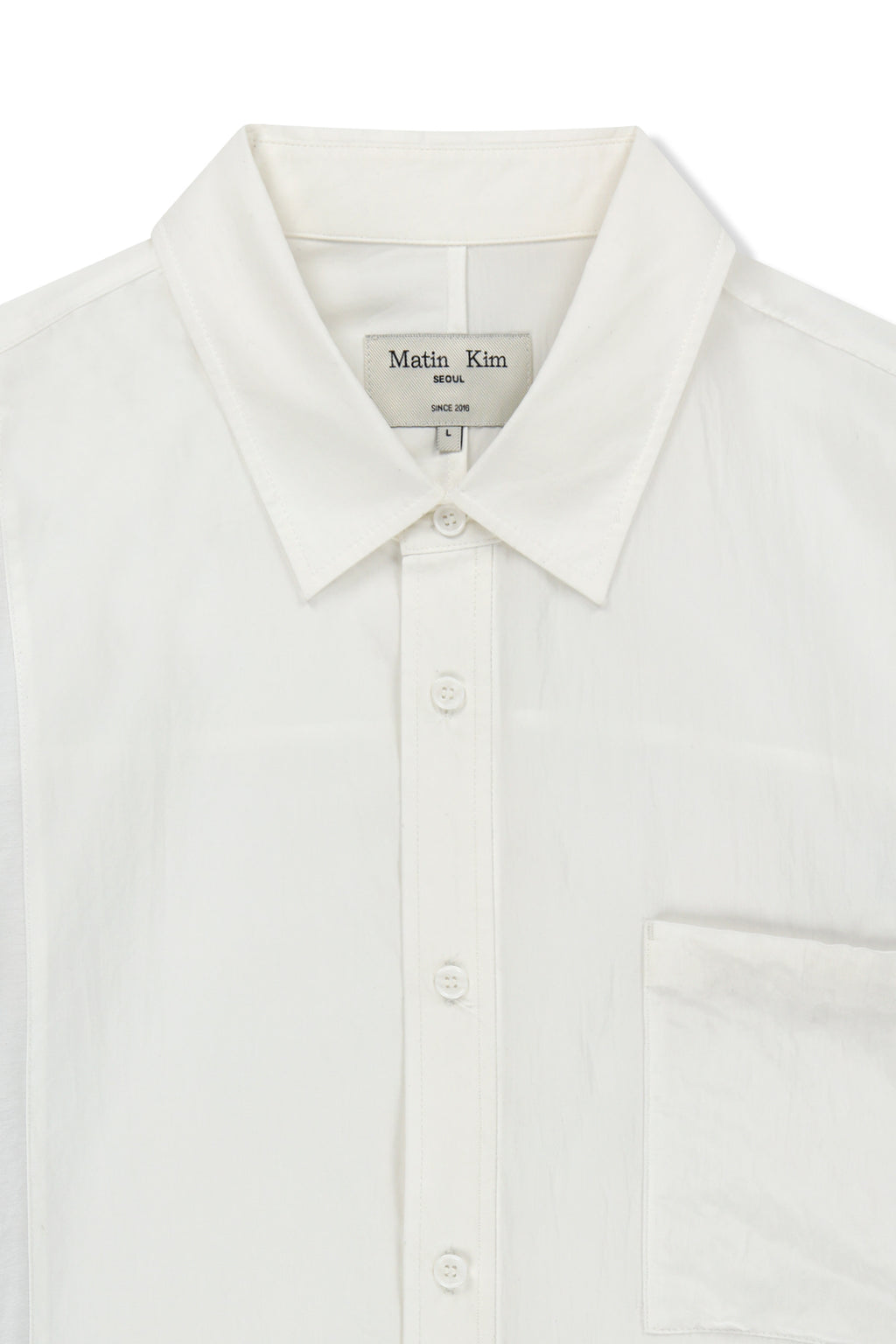 Matinkim Mixed Panel Over Fit Shirt IN White