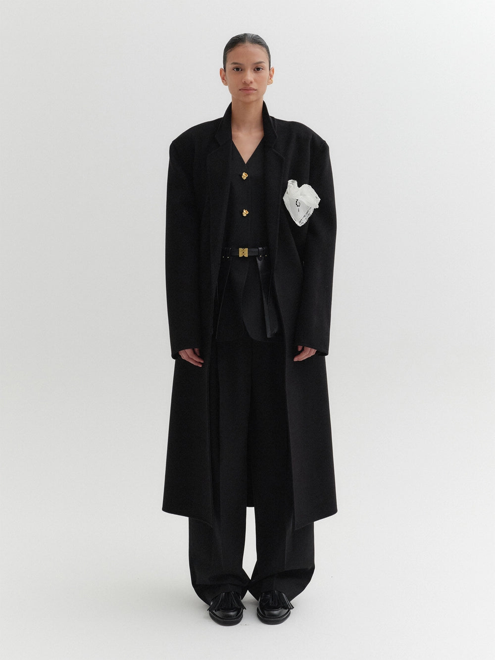 EENK Double-Breasted Tailored Coat - Black