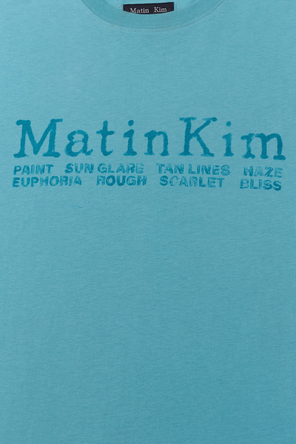 [matinkim] SWEAT PRINTING LOGO TOP FOR MEN IN TURQUOISE BLUE
