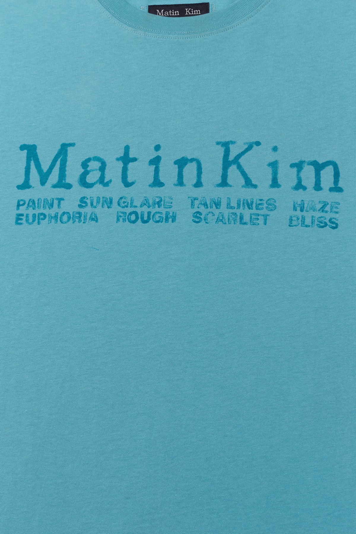 [matinkim] SWEAT PRINTING LOGO TOP FOR MEN IN TURQUOISE BLUE