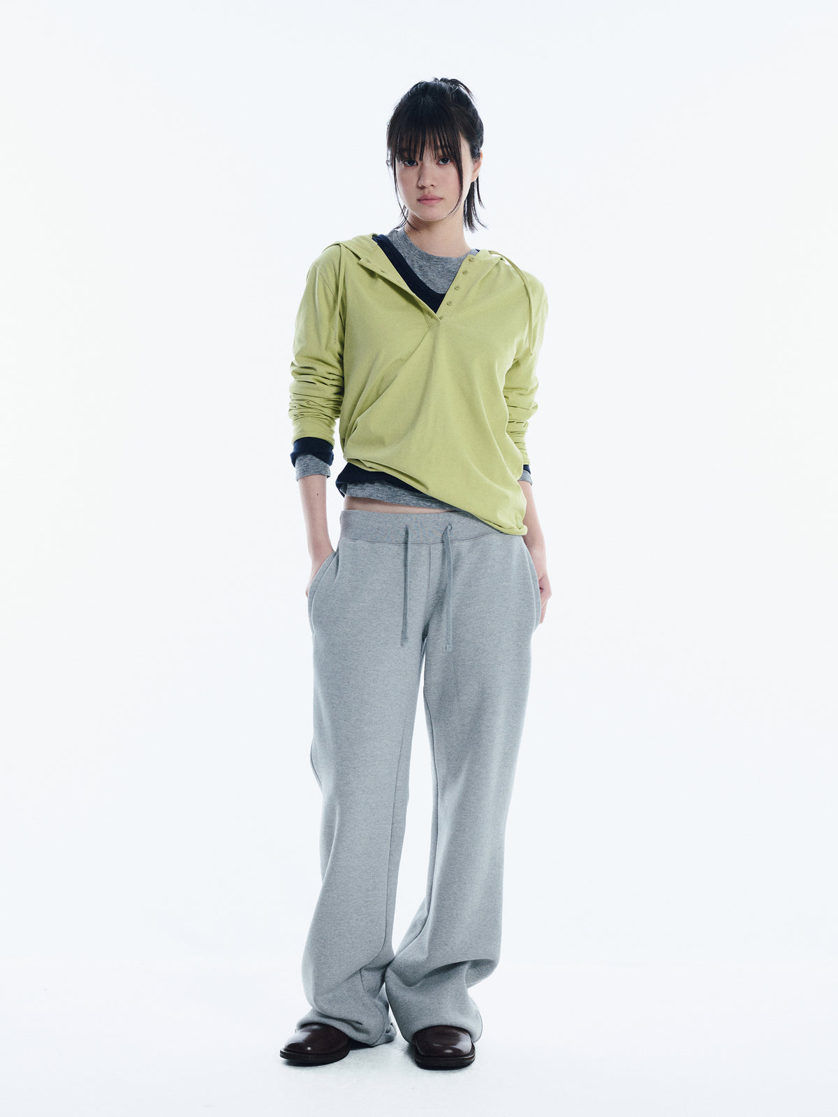 Low Classic Raw-Cut Napping Sweatpants Melange Grey
